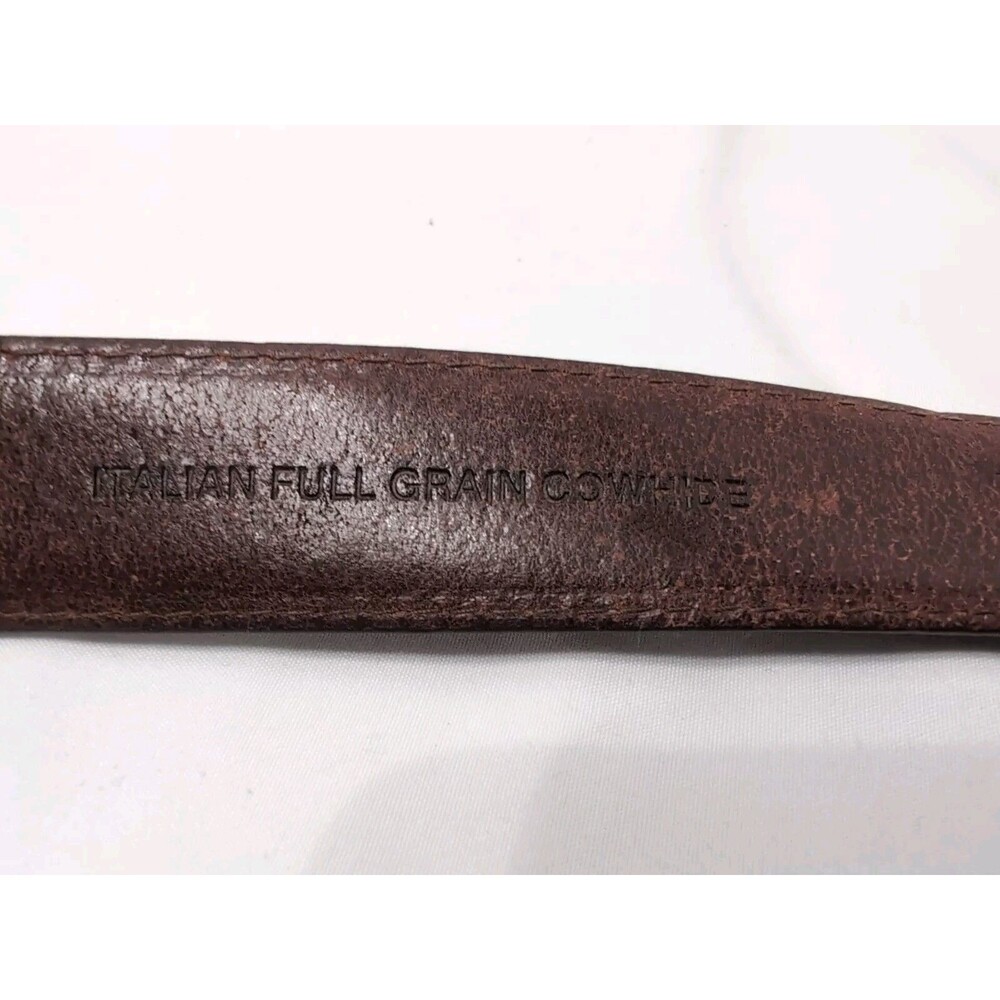 FOSSIL ITALIAN Full Grain Cowhide Leather Golf Theme Medallion Belt Sz 36 FOSSIL - Picture 7 of 10